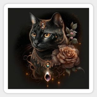 Gothic Cat Divine Black beauty Sticker